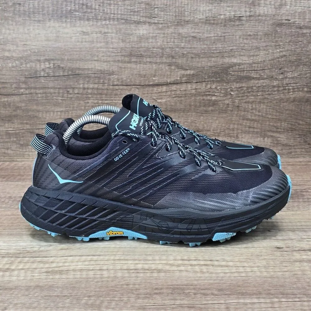 Hoka One One Speedgoat 4 GTX Women's 10.5 Black Trail Shoes (1106531 ADGG) READ*